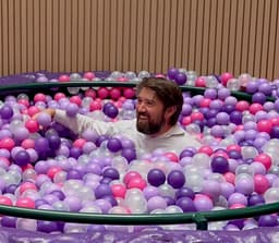 Mike Terhar in a ball pit